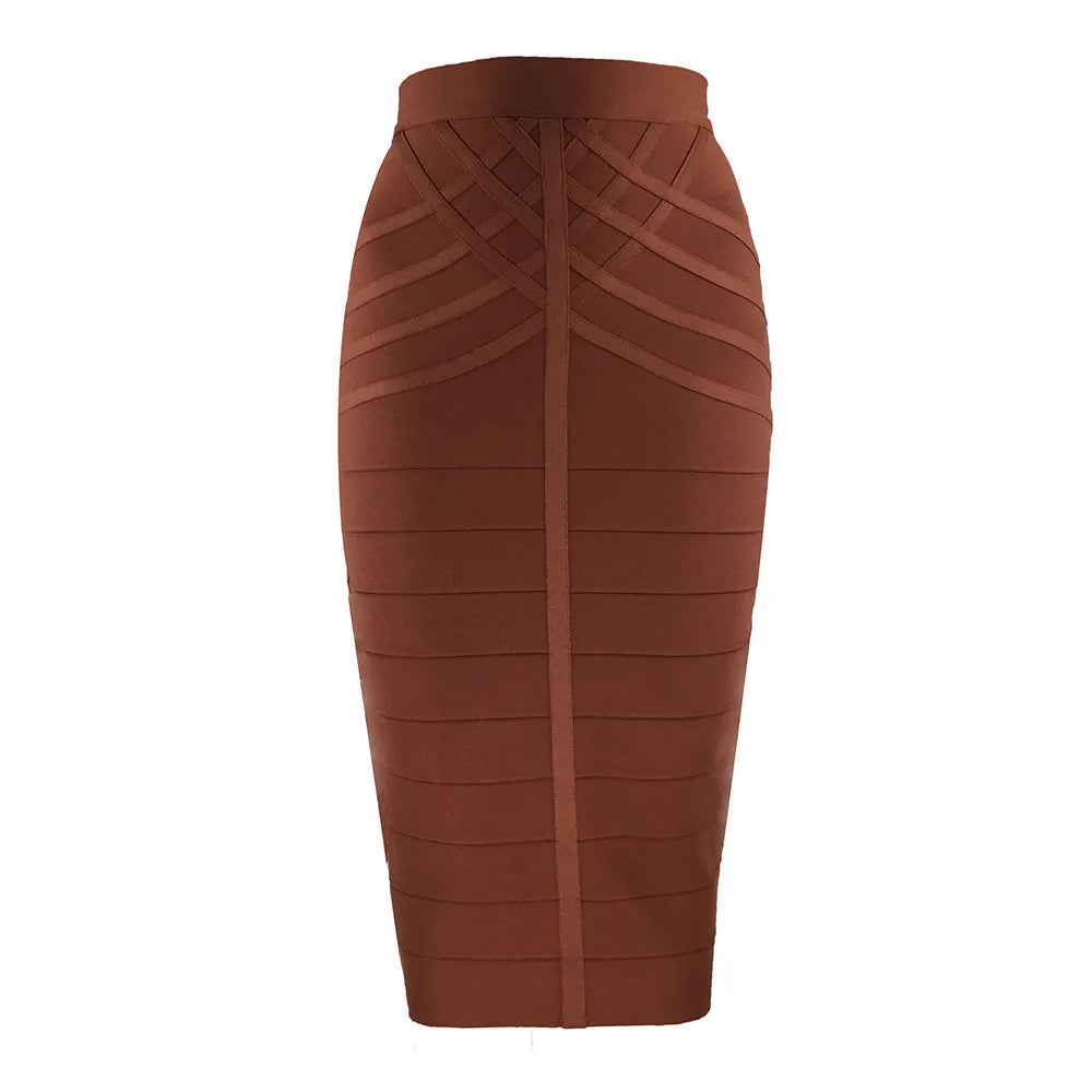 Elegant High Waist Bodycon Pencil Skirt for Office Ladies