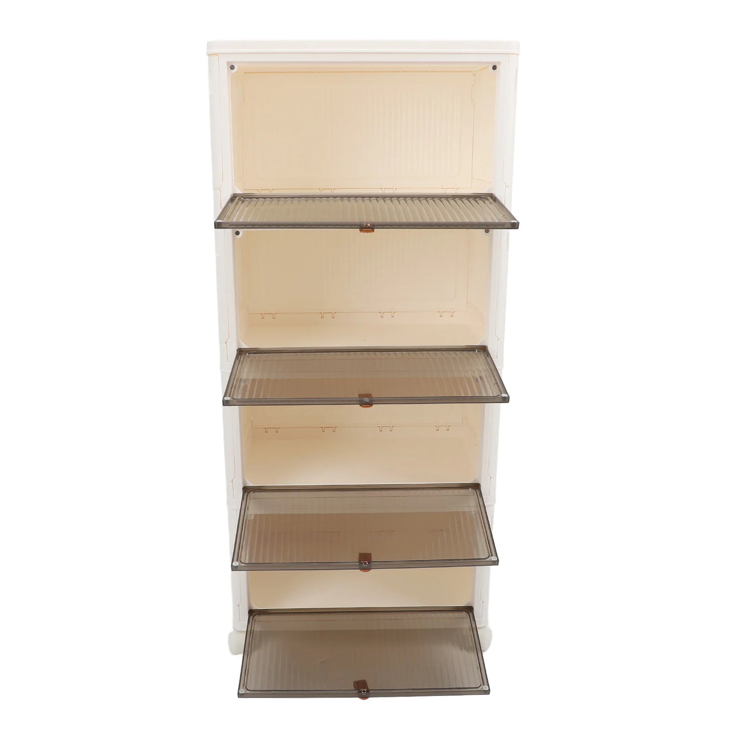 Transparent 4 Layer Shoe Storage Rack with Wheels