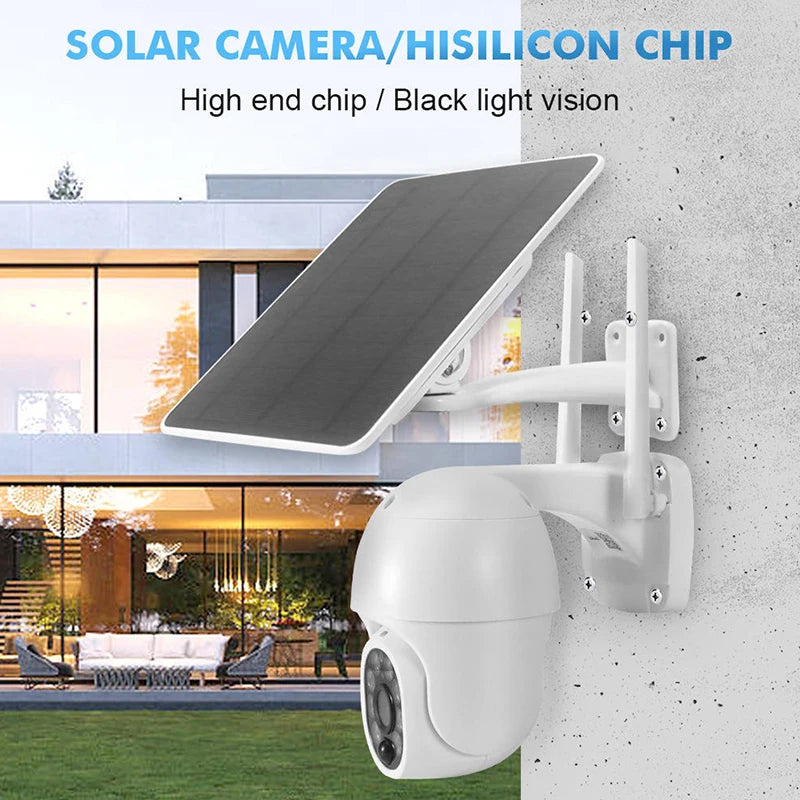 Tuya WiFi 3MP Solar Camera 10000mAh Battery Wireless PTZ Outdoor PIR Monitoring AI Human Tracking Night Vision CCTV