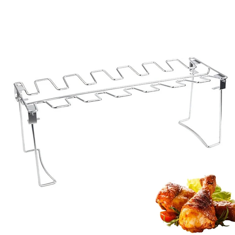 Non-Stick Stainless Steel BBQ Rib Rack for Perfect Grilling