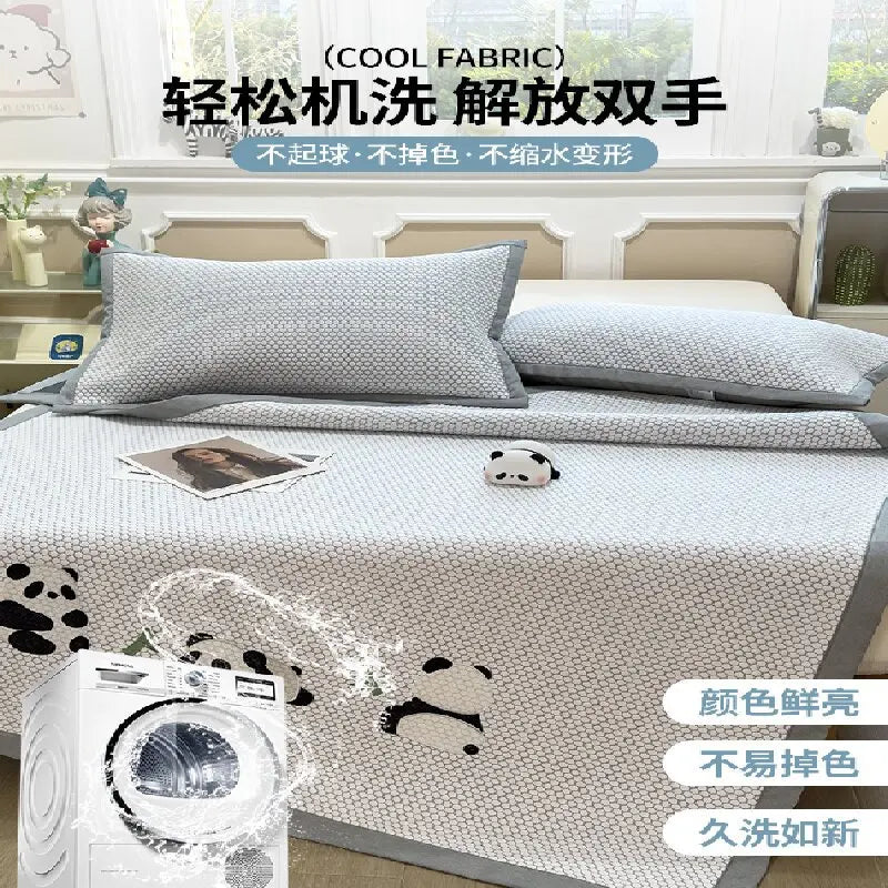 Panda Summer Ice Silk Bed Sheets Set for Ultimate Comfort